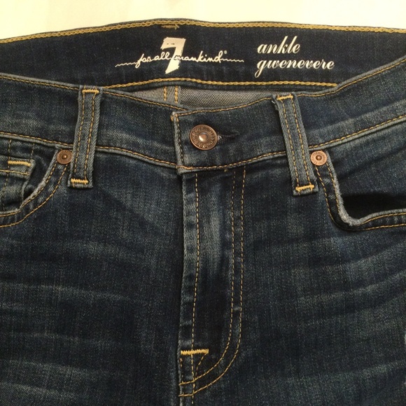 7 For All Mankind Gwenevere Ankle Distressed Skinny Jeans Size 27 - Picture 8 of 14